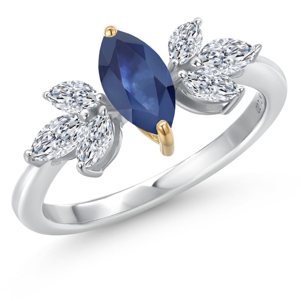 Ring in 925 Sterling Silver and 10K Yellow Gold
