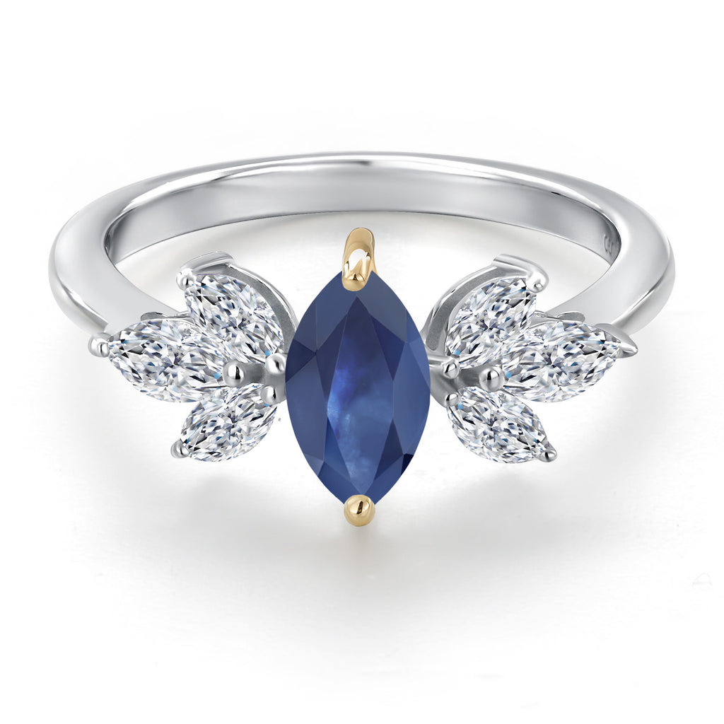 Ring in 925 Sterling Silver and 10K Yellow Gold