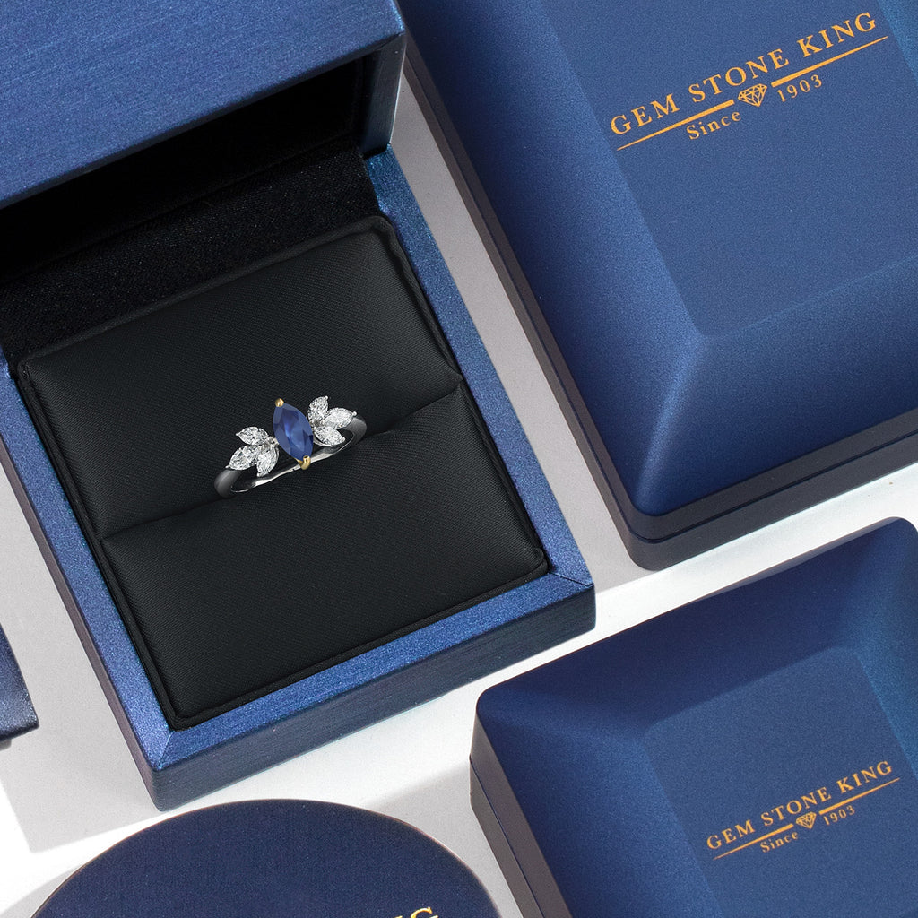 Ring in 925 Sterling Silver and 10K Yellow Gold