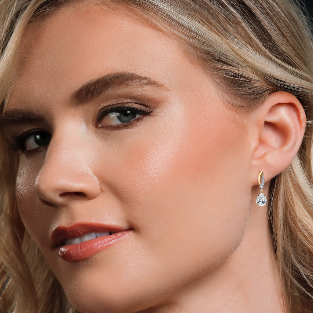Earrings in 925 Sterling Silver and 10K Yellow Gold