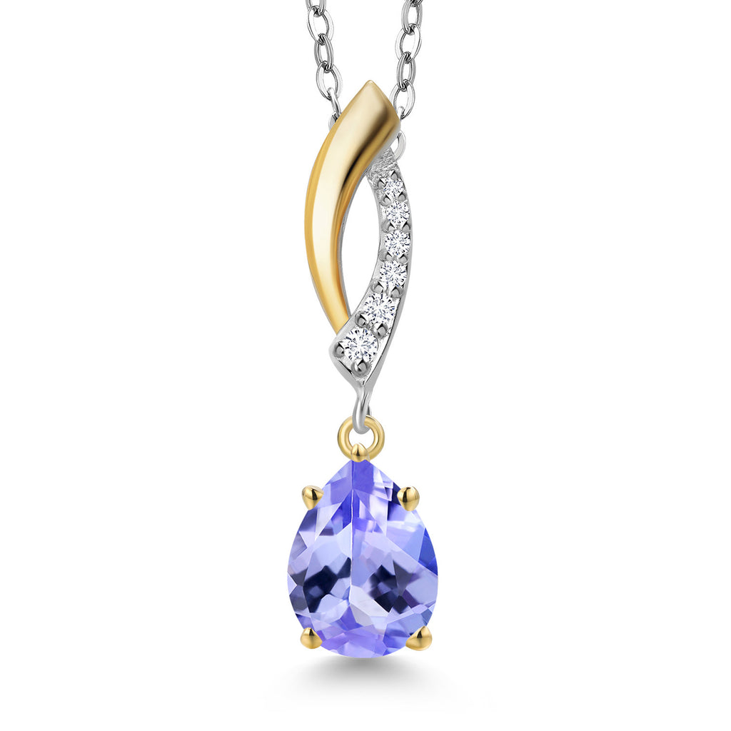 Tanzanite - December_Pendant in 925 Sterling Silver and 10K Yellow Gold