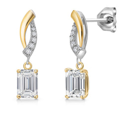 Earrings in 925 Sterling Silver and 10K Yellow Gold