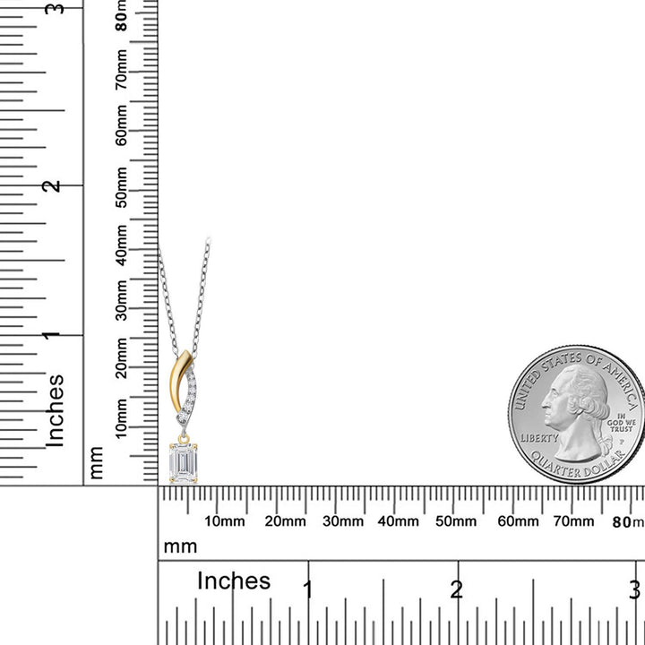 Pendant in 925 Sterling Silver and 10K Yellow Gold