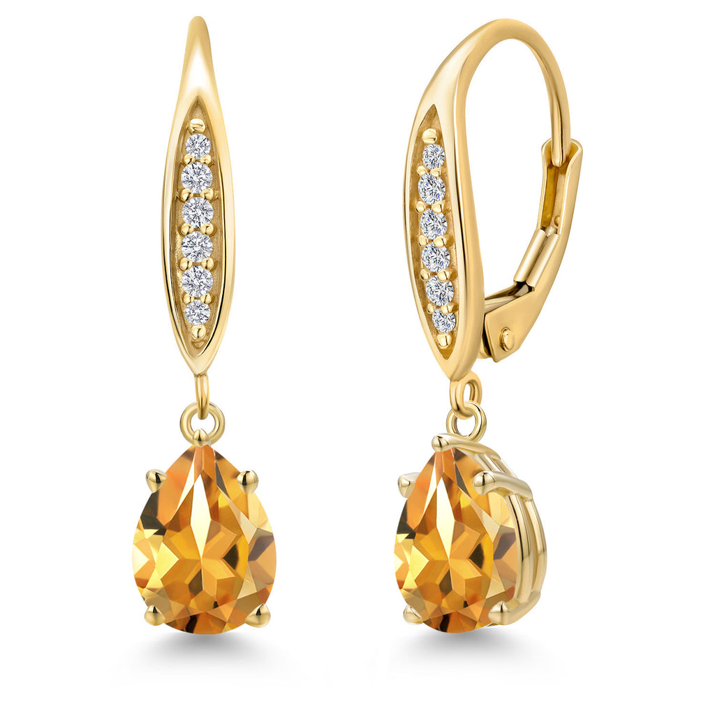 Citrine - November_Earrings in 10K Yellow Gold