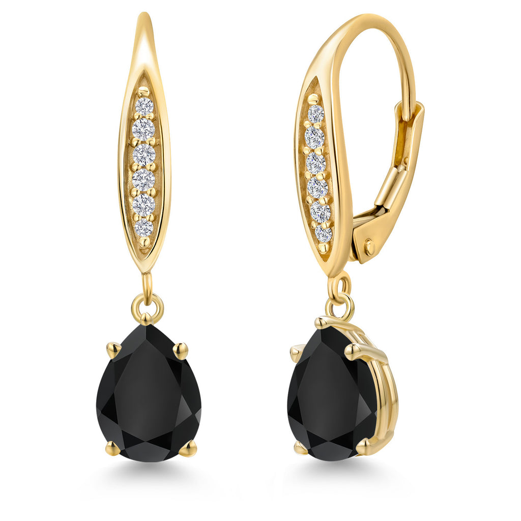 Onyx - December_Earrings in 10K Yellow Gold