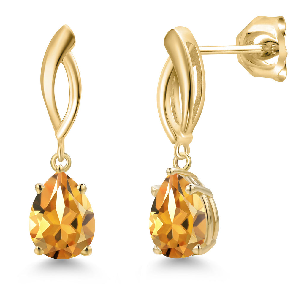 Citrine - November_Earrings in 10K Yellow Gold