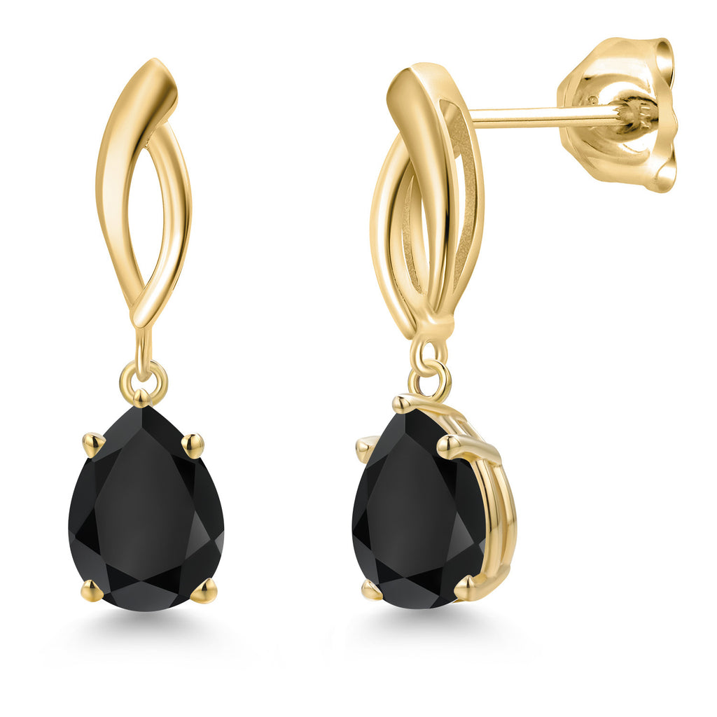 Onyx - December_Earrings in 10K Yellow Gold