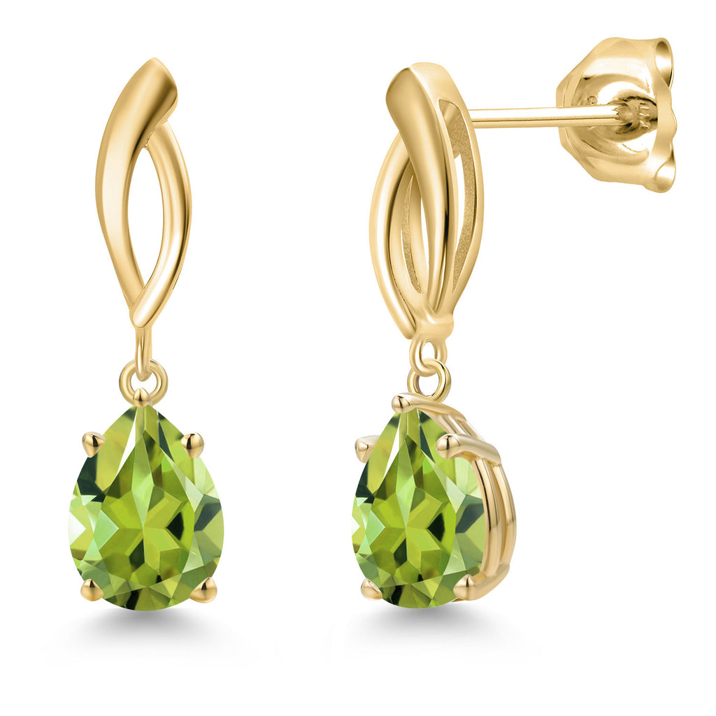 Peridot - August_Earrings in 10K Yellow Gold
