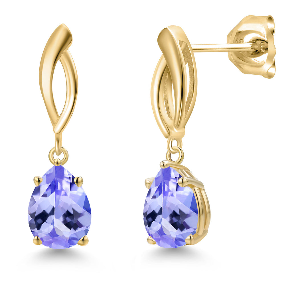 Tanzanite - December_Earrings in 10K Yellow Gold