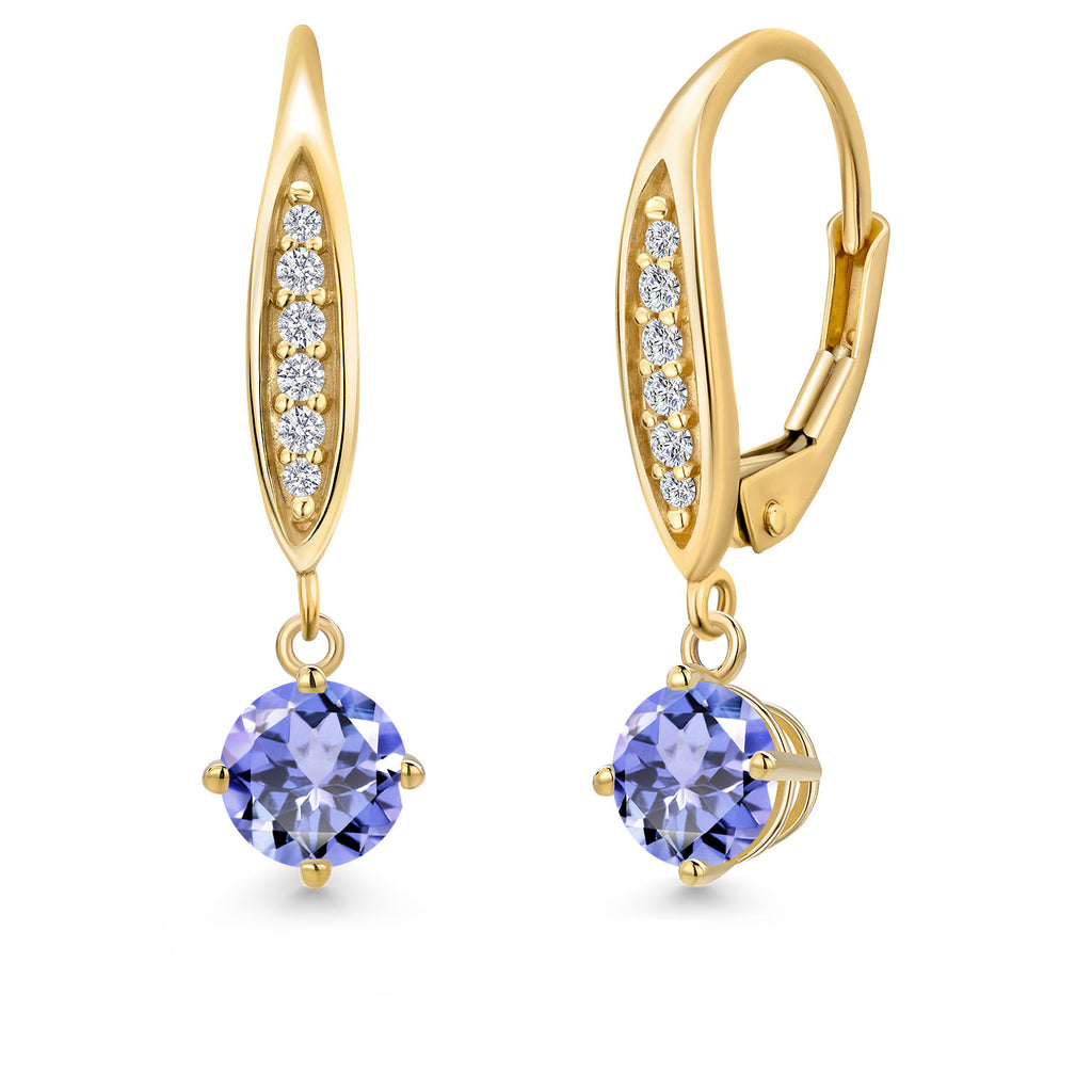 Tanzanite - December_Earrings in 10K Yellow Gold