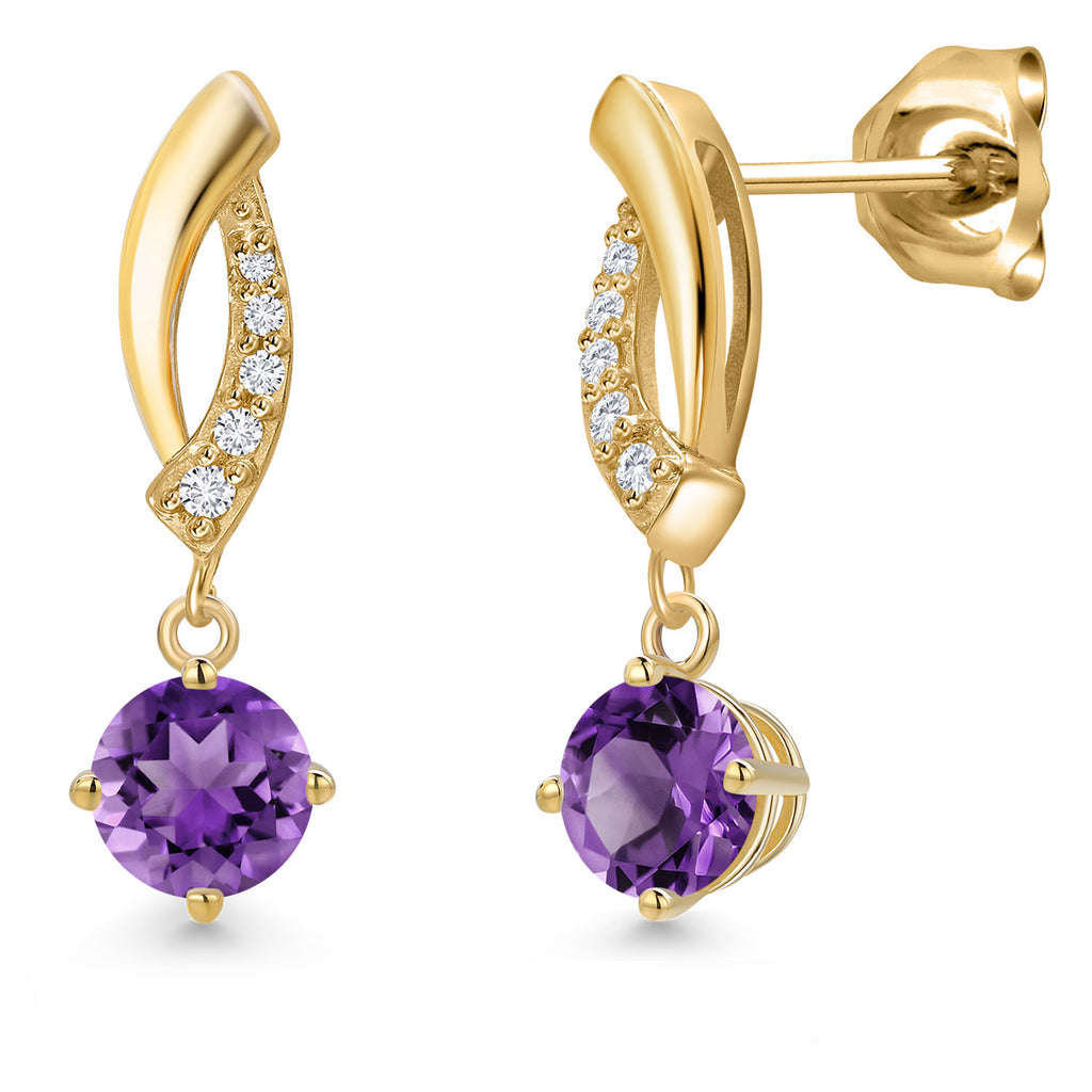 Amethyst - February_Earrings in 10K Yellow Gold