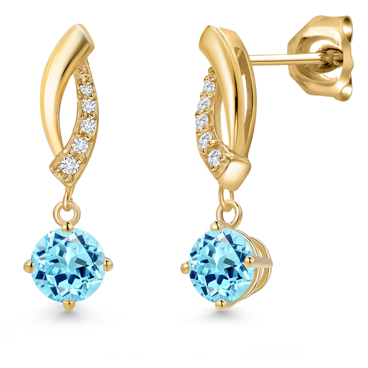 Apatite_Earrings in 10K Yellow Gold