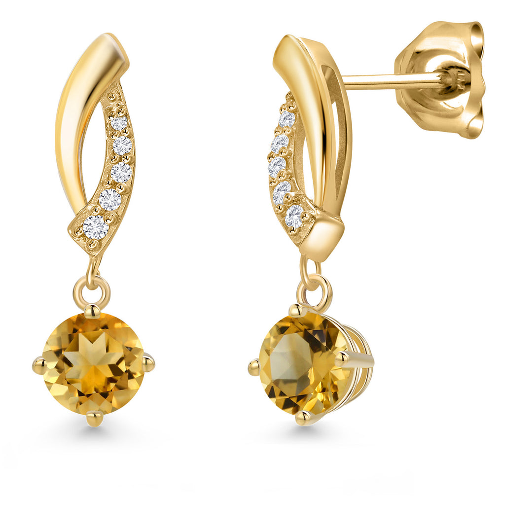 Citrine - November_Earrings in 10K Yellow Gold