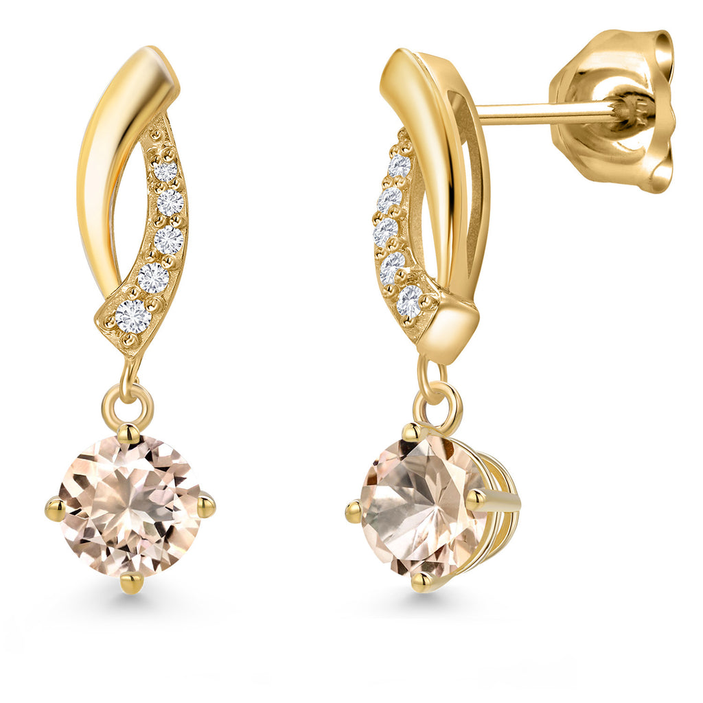 Morganite - October_Earrings in 10K Yellow Gold