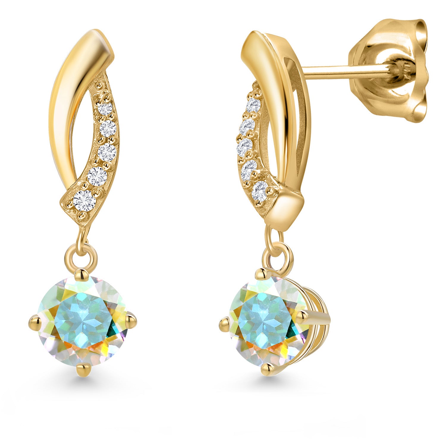 Mercury Mist Mystic Topaz_Earrings in 10K Yellow Gold