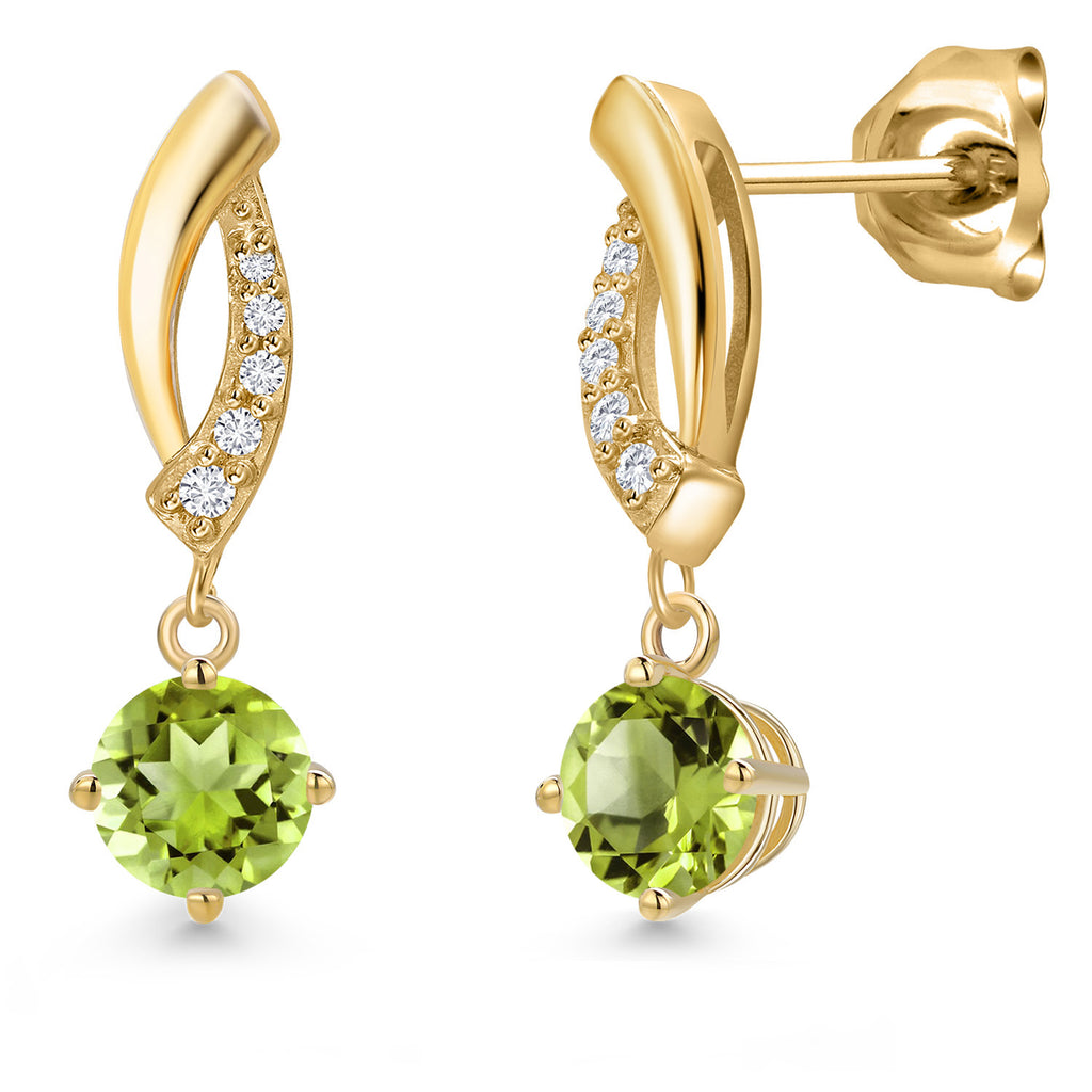 Peridot - August_Earrings in 10K Yellow Gold