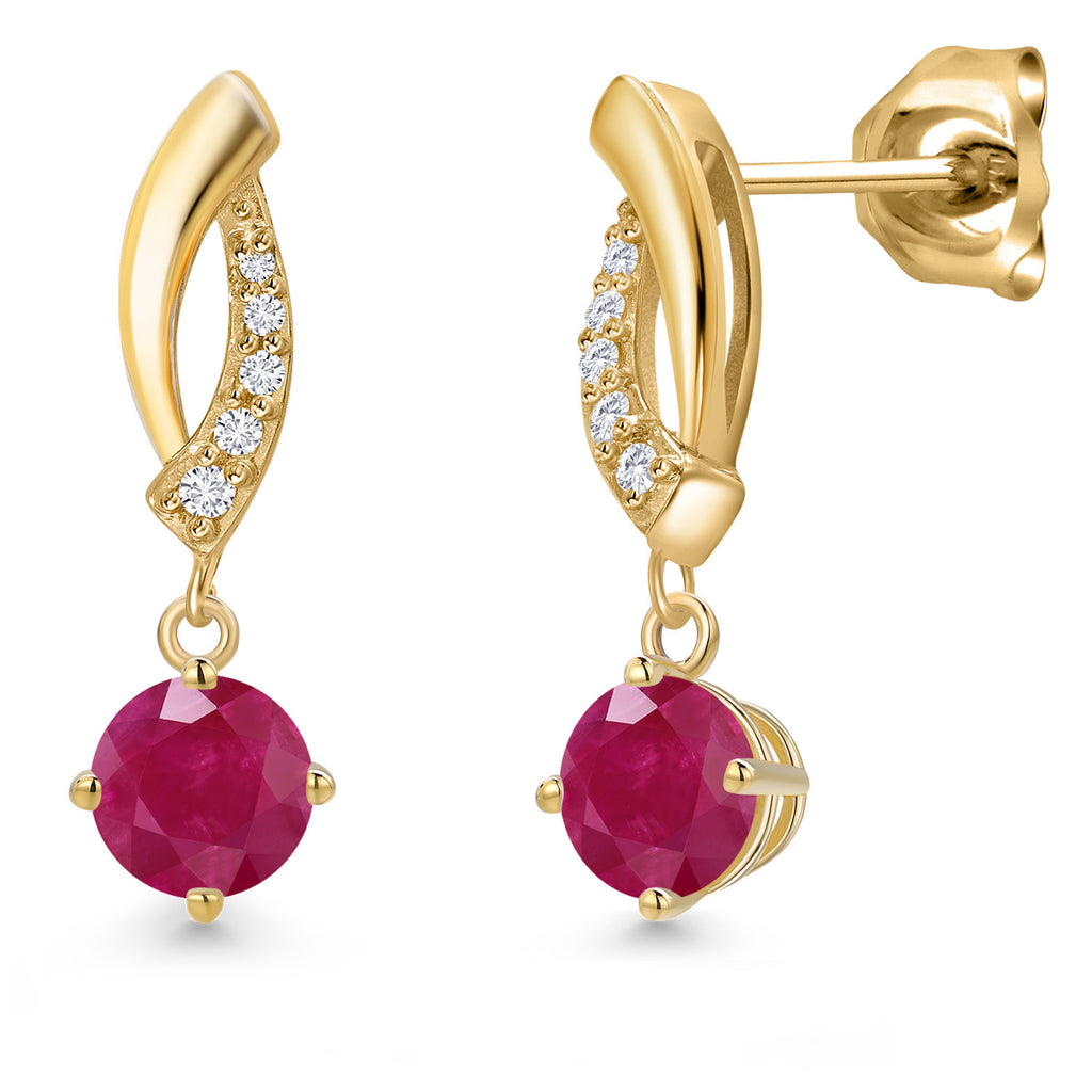 Ruby - July_Earrings in 10K Yellow Gold