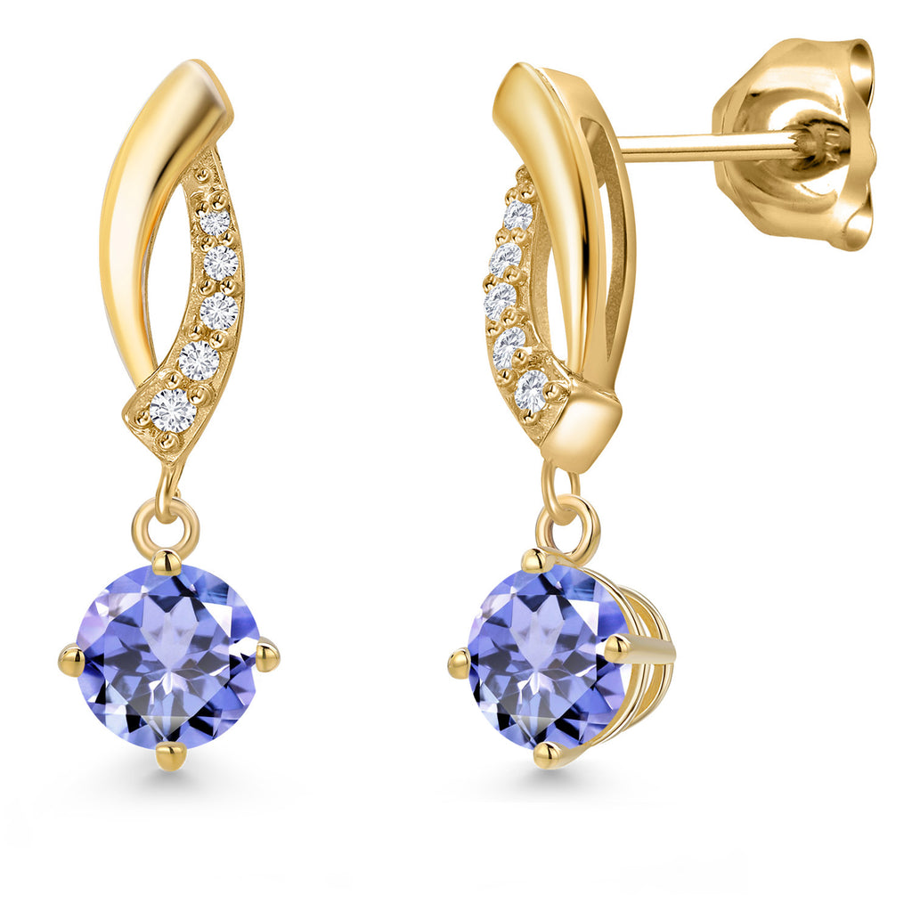 Tanzanite - December_Earrings in 10K Yellow Gold