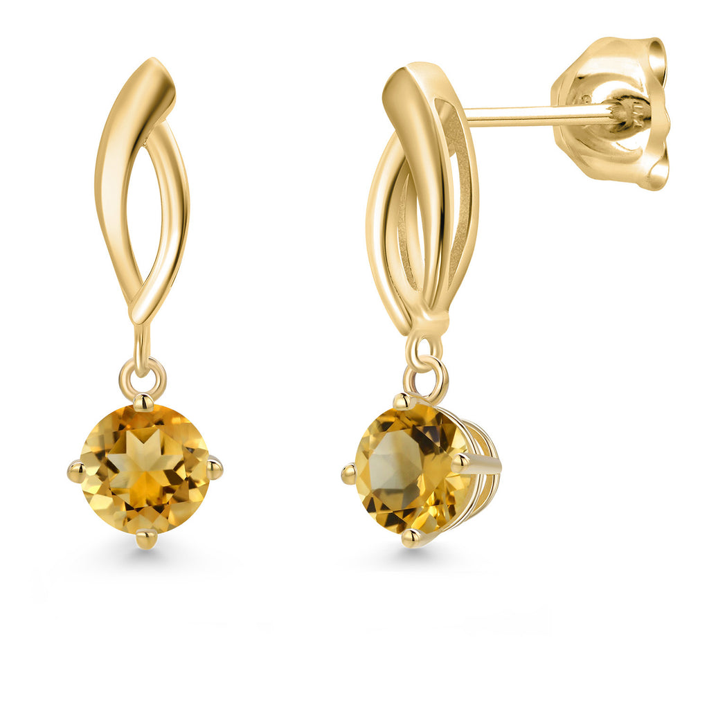 Citrine - November_Earrings in 10K Yellow Gold