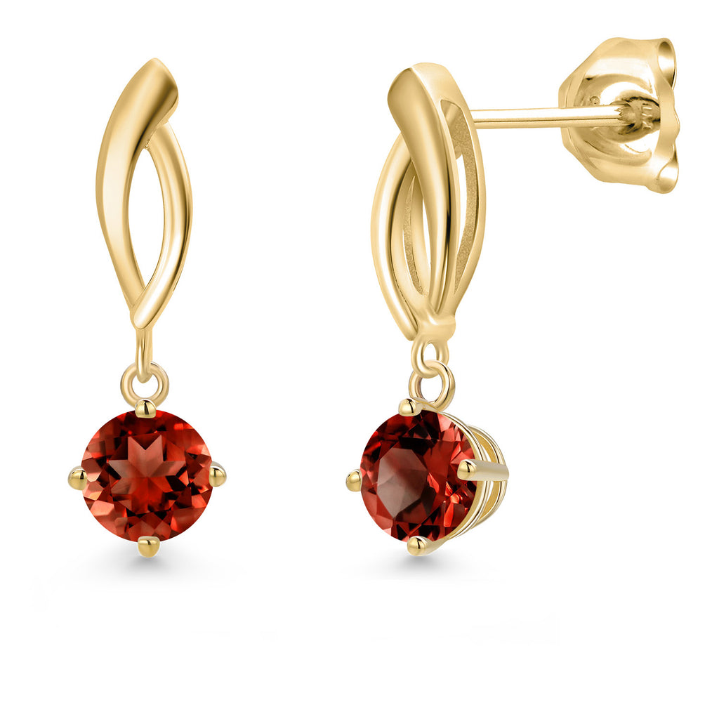 Garnet - January_Earrings in 10K Yellow Gold