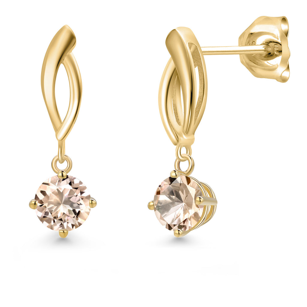 Morganite - October_Earrings in 10K Yellow Gold