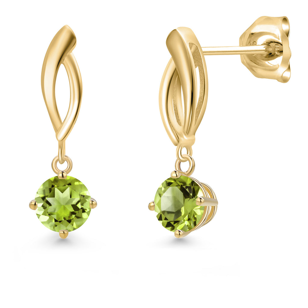 Peridot - August_Earrings in 10K Yellow Gold