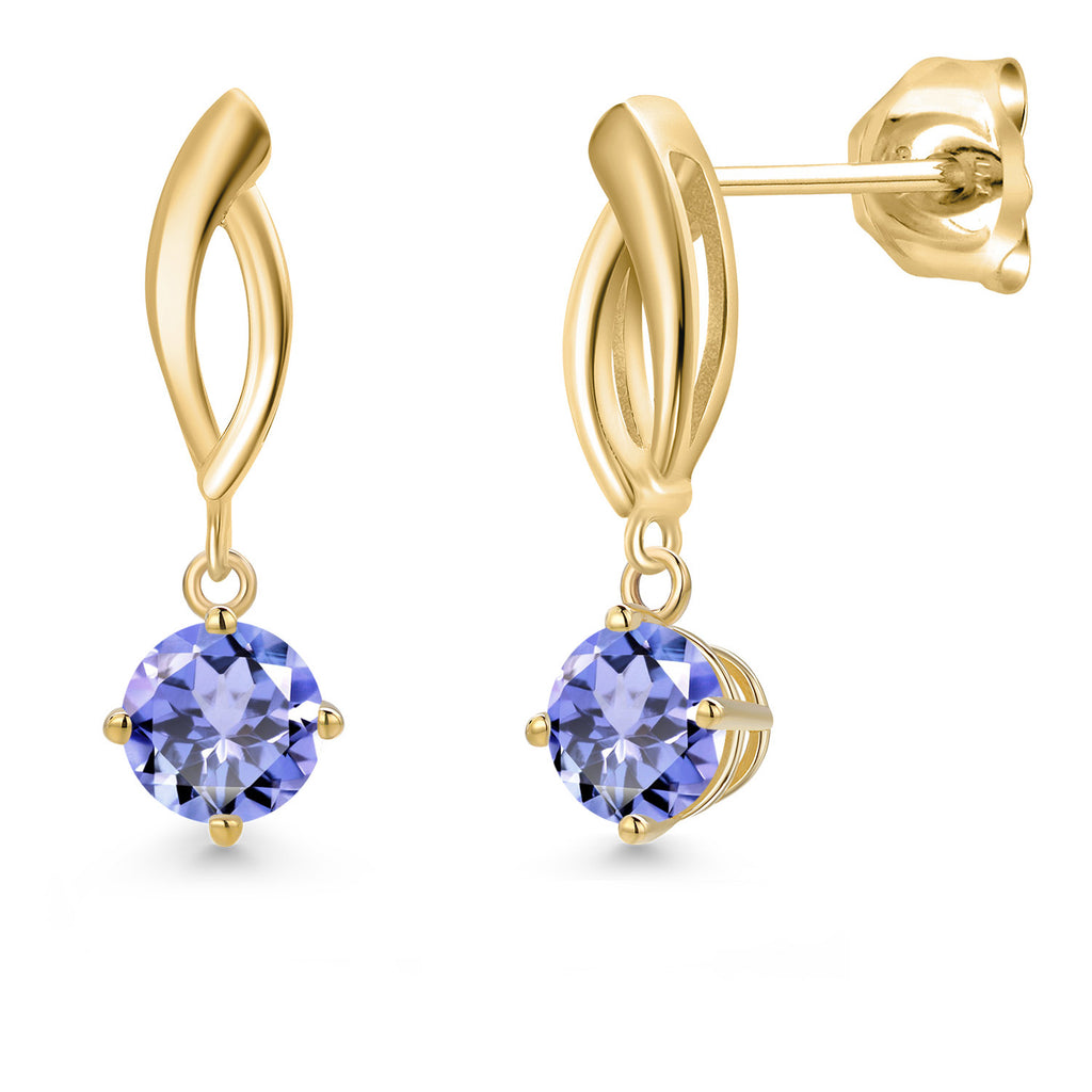 Tanzanite - December_Earrings in 10K Yellow Gold