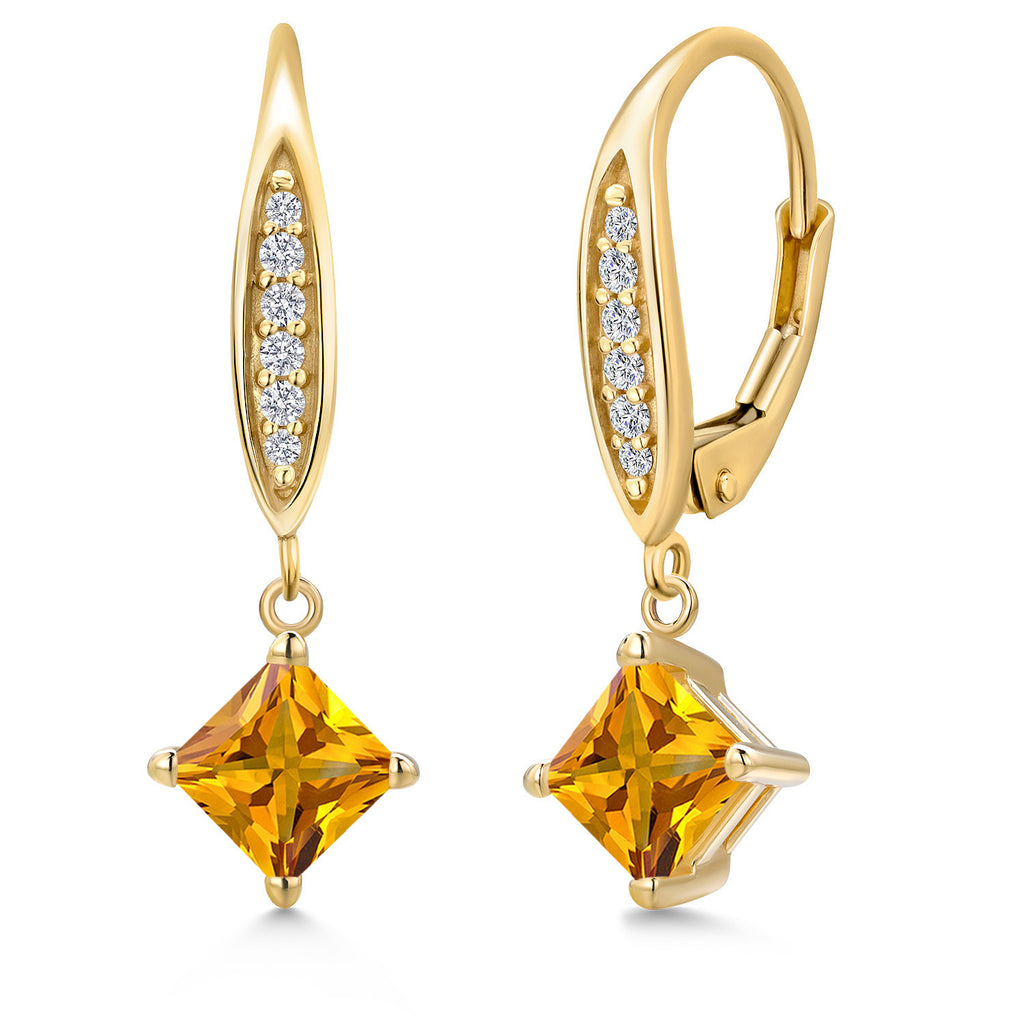 Citrine - November_Earrings in 10K Yellow Gold