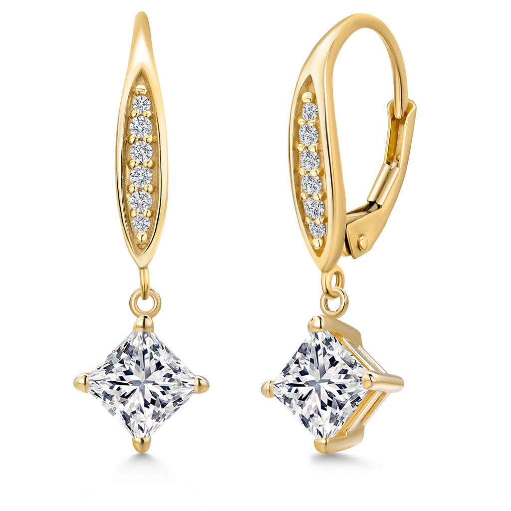 White Lab Grown Diamond - April_Earrings in 10K Yellow Gold