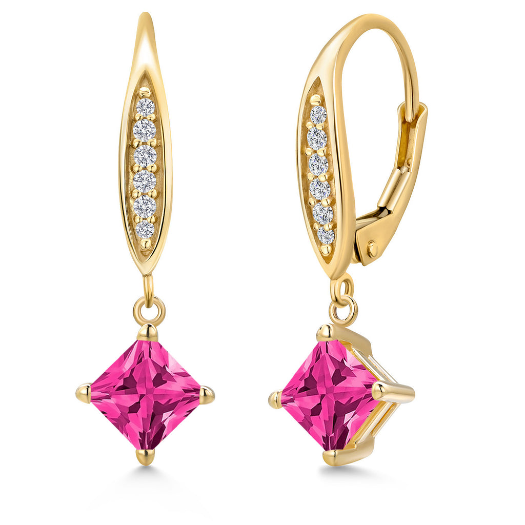 Pink Mystic Topaz_Earrings in 10K Yellow Gold