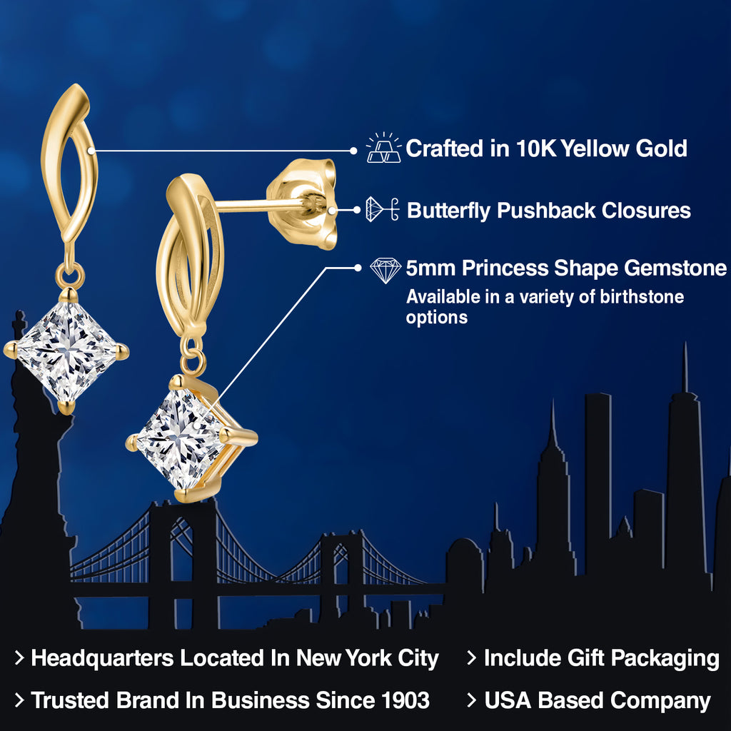 White Lab Grown Diamond - April_Earrings in 10K Yellow Gold