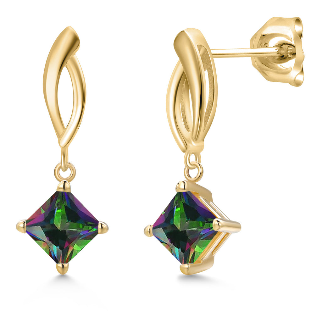 Green Mystic Topaz_Earrings in 10K Yellow Gold