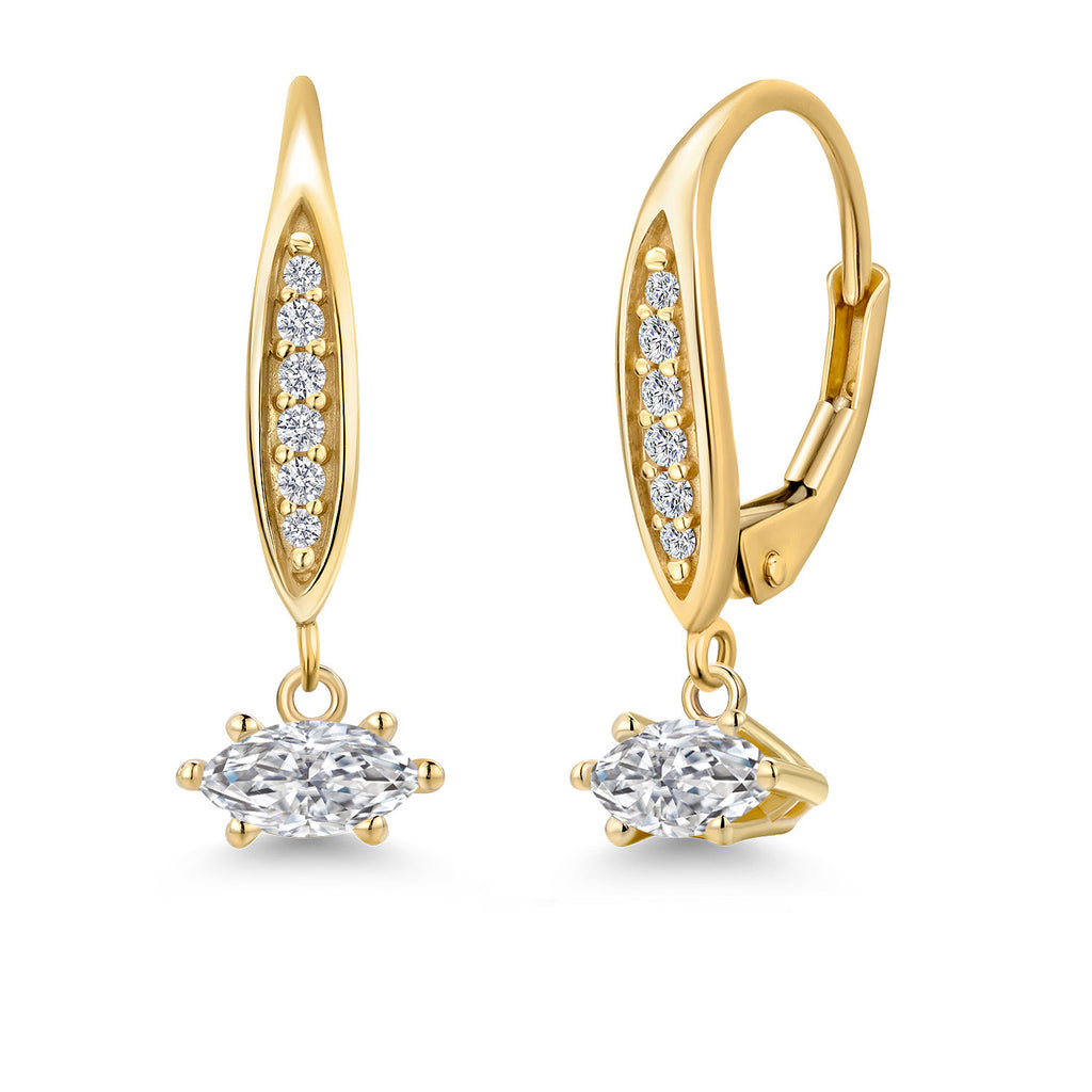 White Lab Grown Diamond - April_Earrings in 10K Yellow Gold