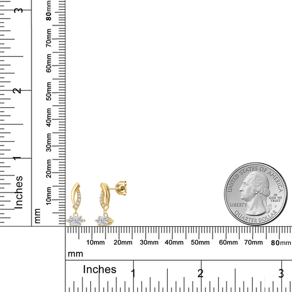 White Lab Grown Diamond - April_Earrings in 10K Yellow Gold
