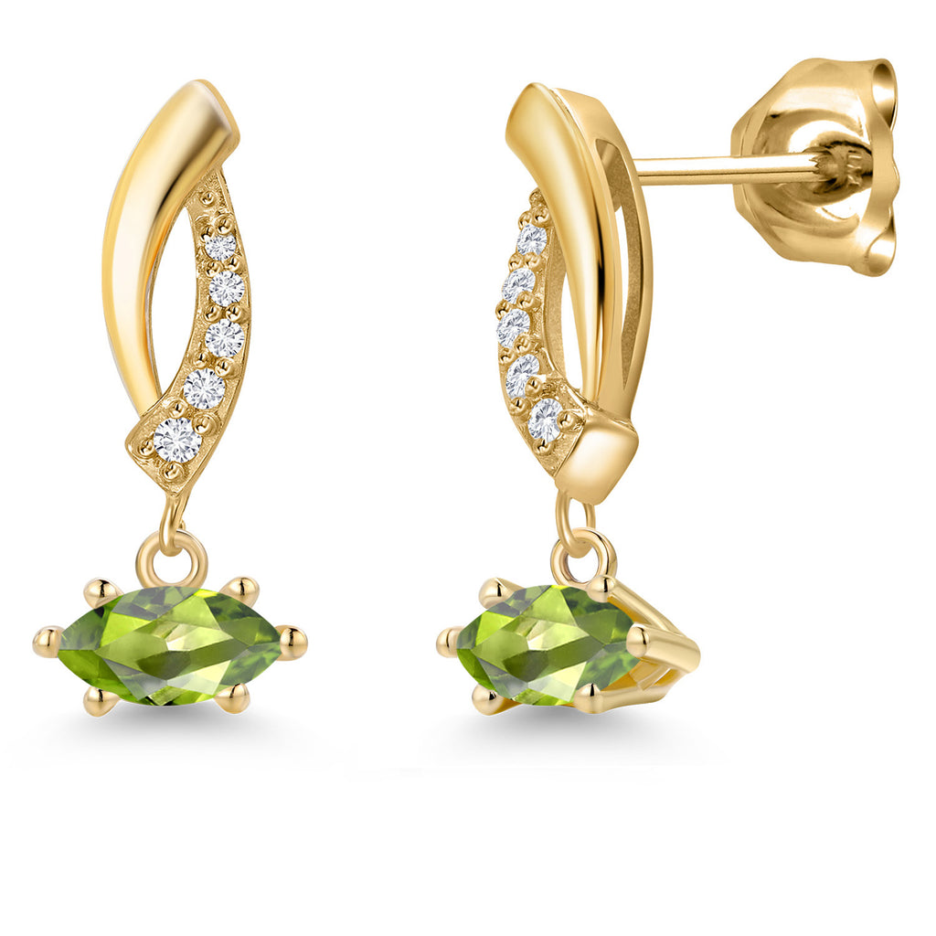 Peridot - August_Earrings in 10K Yellow Gold