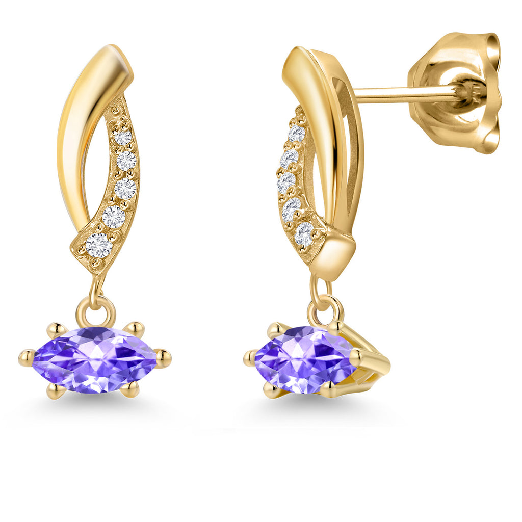 Tanzanite - December_Earrings in 10K Yellow Gold