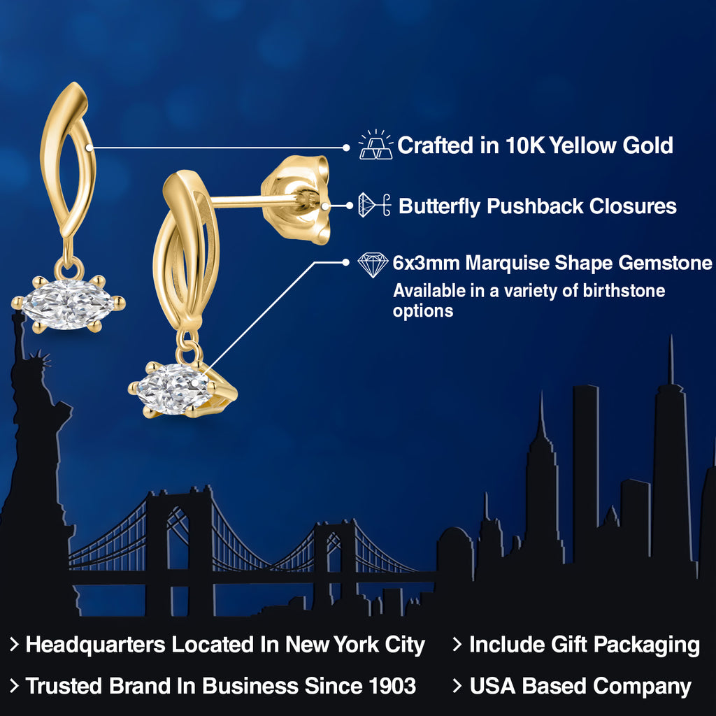 White Lab Grown Diamond - April_Earrings in 10K Yellow Gold