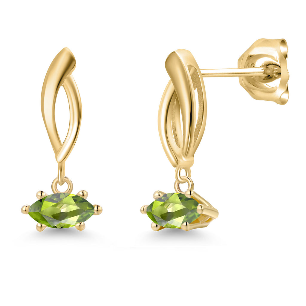 Peridot - August_Earrings in 10K Yellow Gold