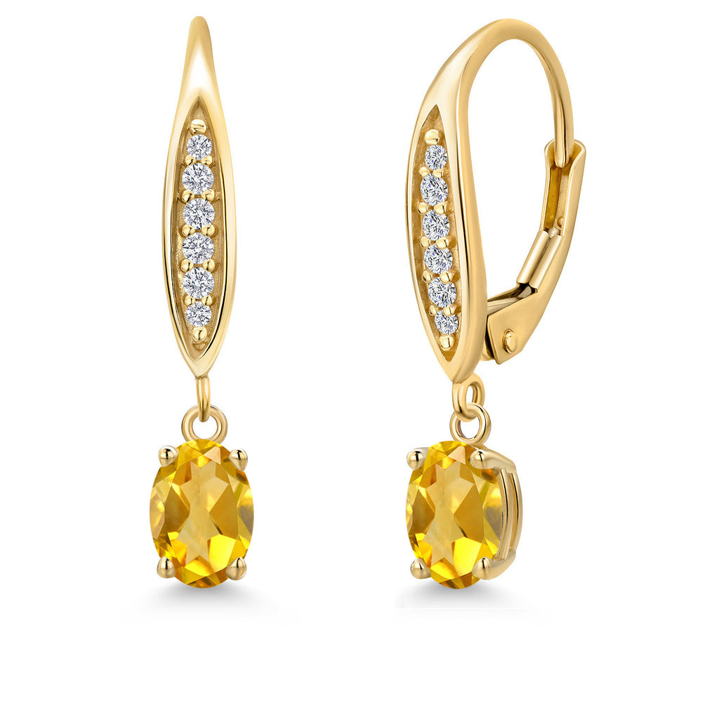 Citrine - November_Earrings in 10K Yellow Gold
