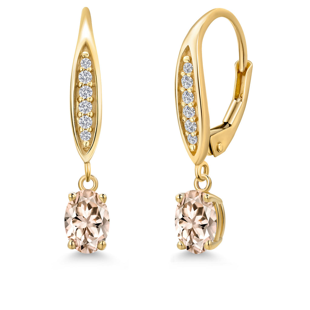 Morganite - October_Earrings in 10K Yellow Gold
