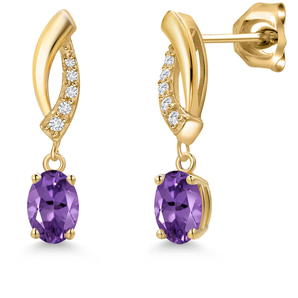 Amethyst - February_Earrings in 10K Yellow Gold
