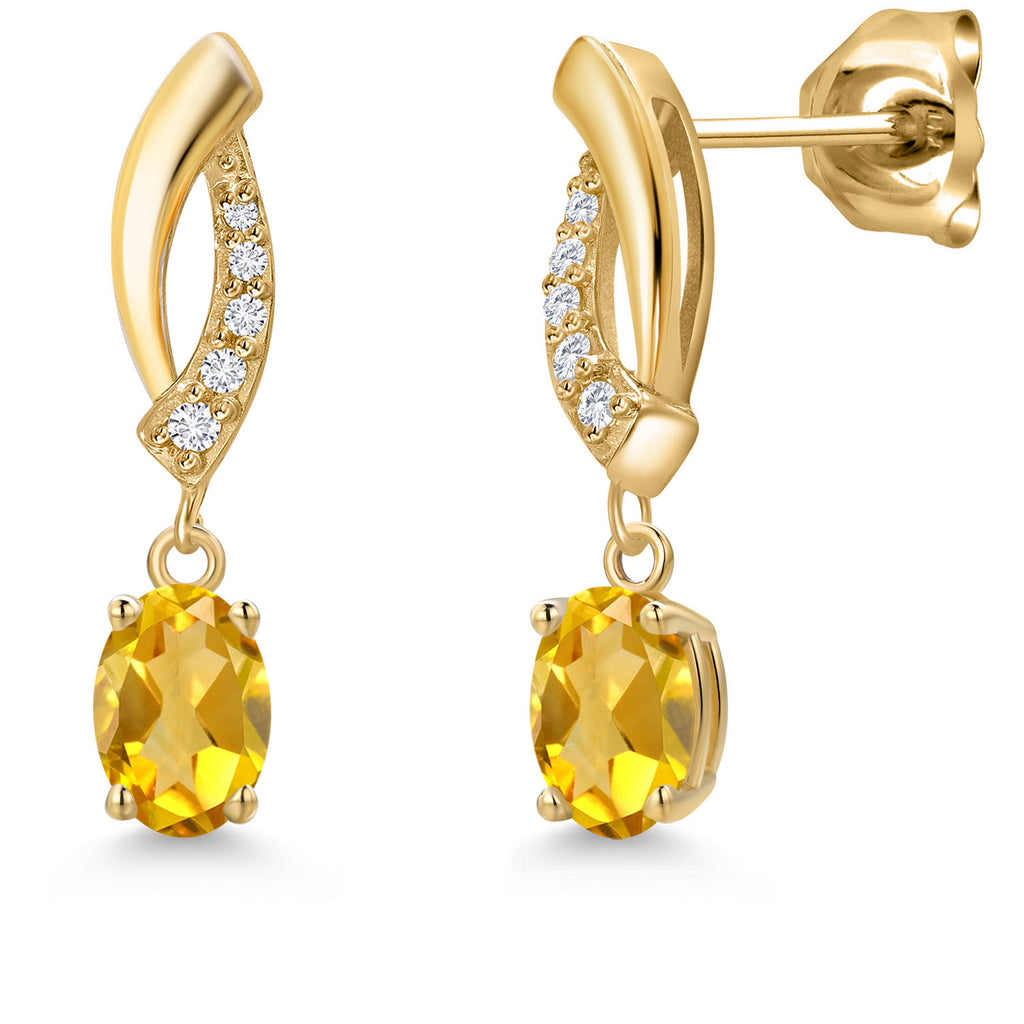 Citrine - November_Earrings in 10K Yellow Gold
