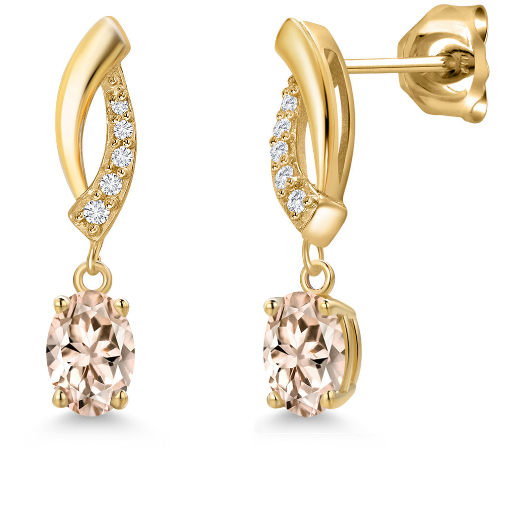 Morganite - October_Earrings in 10K Yellow Gold