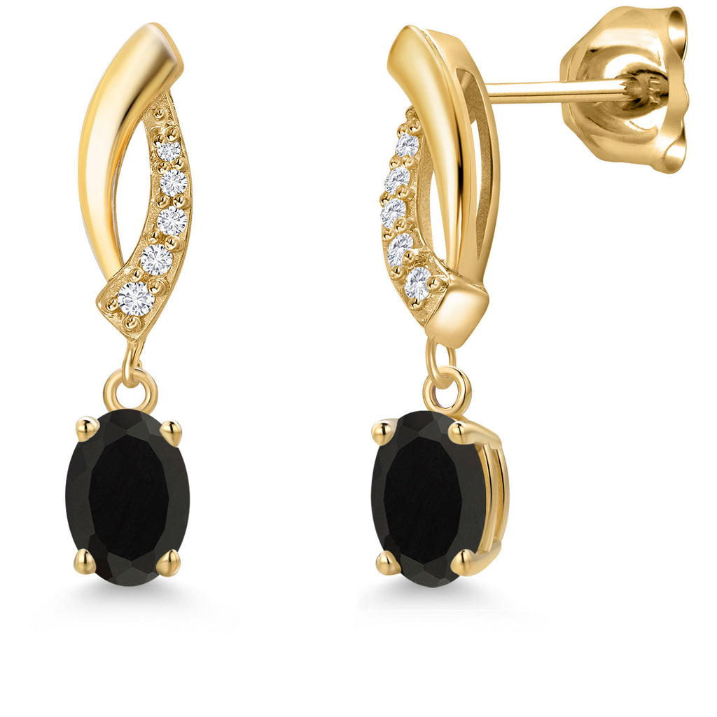 Onyx - December_Earrings in 10K Yellow Gold
