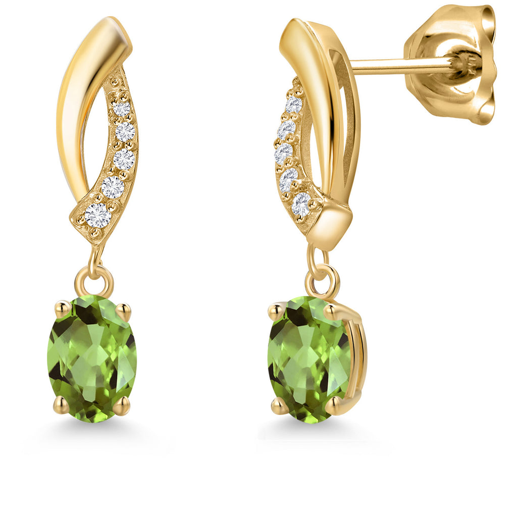 Peridot - August_Earrings in 10K Yellow Gold