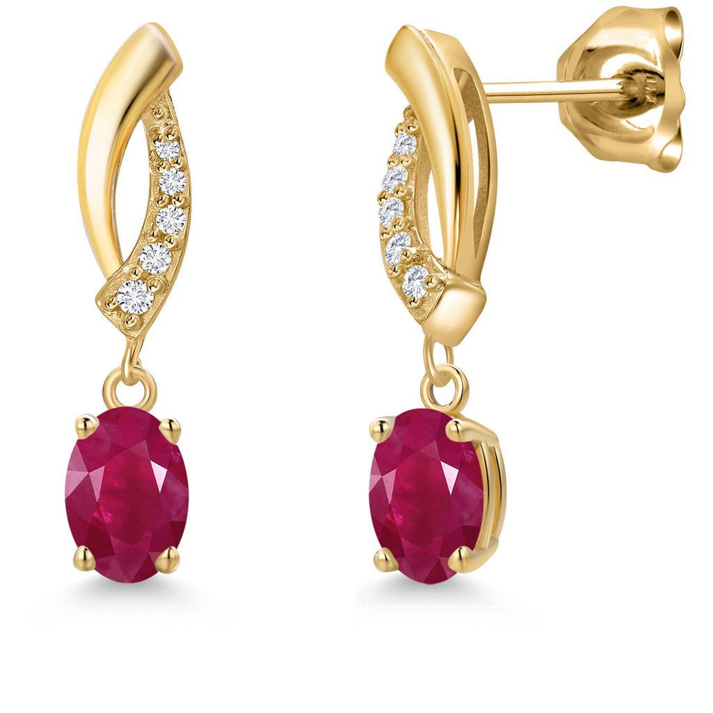 Ruby - July_Earrings in 10K Yellow Gold