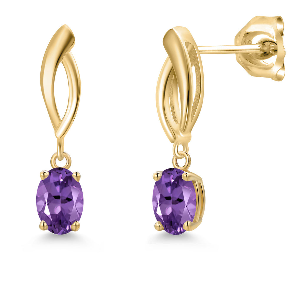 Amethyst - February_Earrings in 10K Yellow Gold