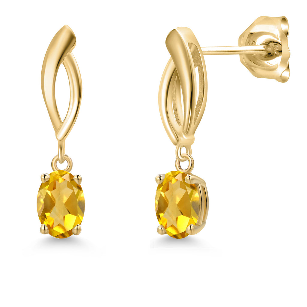 Citrine - November_Earrings in 10K Yellow Gold