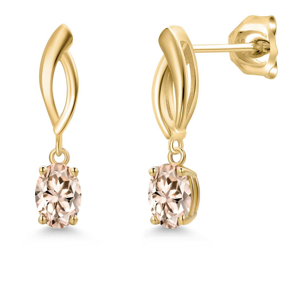 Morganite - October_Earrings in 10K Yellow Gold