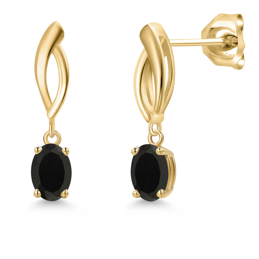 Onyx - December_Earrings in 10K Yellow Gold